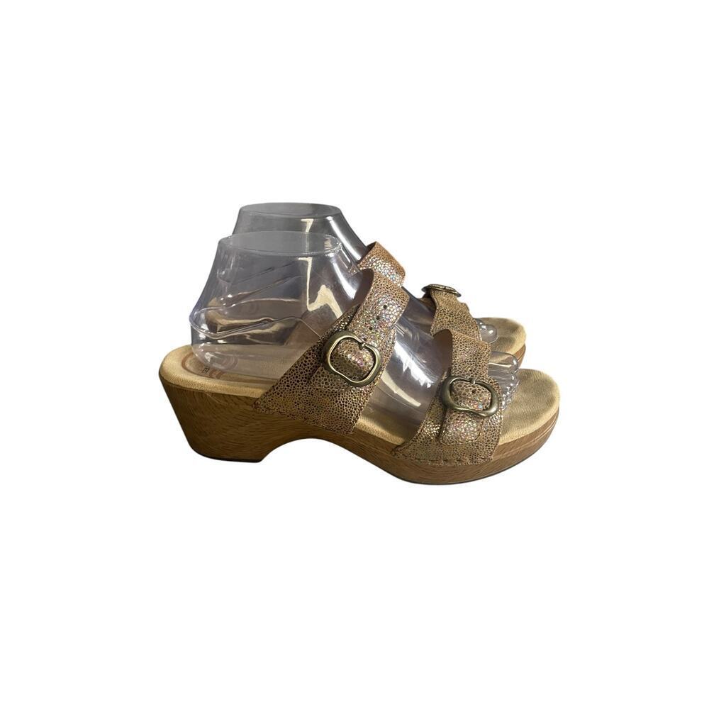 Dansko Women’s Sophie Iridescent Brown Heeled Slide Sandals Size-40 US-10